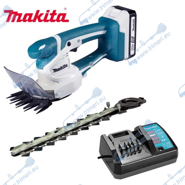 Ножица за трева и храсти, Makita UM110DWYX, 18V, 1.5Ah, 110мм + Батерия + Зарядно